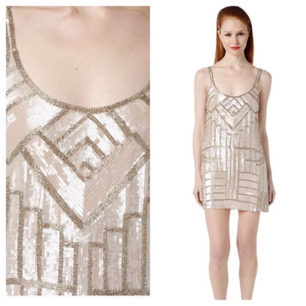 Parker Champagne Sequin Mini Dress